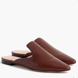 J.Crew Pointed-toe slides in leather